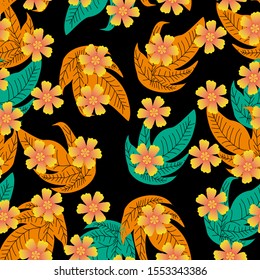 Autumn Flowers Background. Seamless Pattern With Floral Motifs able to print for cloths, tablecloths, blanket, shirts, dresses, posters, papers.