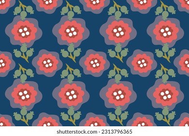 Autumn flowers graphic seamless pattern for fabric pattern , wallpaper, wrapping paper and decoration.