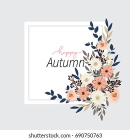 autumn flowers set