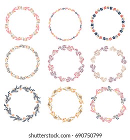 autumn flowers set
