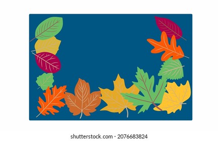 Autumn Flyer Design With Lettering Design in blue warna