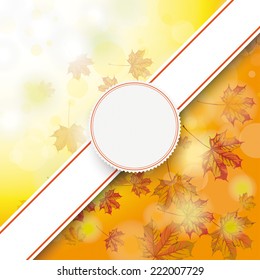Autumn flyer design with maple foliage. Eps 10 vector file.