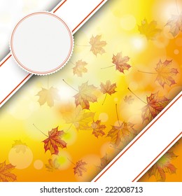 Autumn flyer design with maple foliage. Eps 10 vector file.