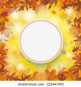 Autumn flyer design with maple foliage. Eps 10 vector file.