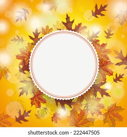 Autumn flyer design with maple foliage. Eps 10 vector file.