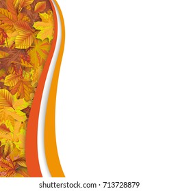 Autumn flyer with foliage. Eps 10 vector file.