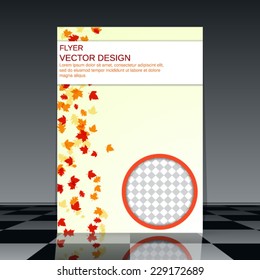Autumn flyer vector template. Abstract brochure cover design.