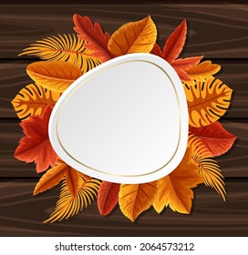Autumn foliage frame template illustration
