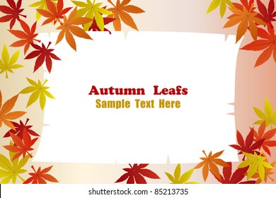 Autumn foliage leafs frame
