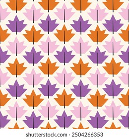 autumn foliage pattern.  geometric leaves