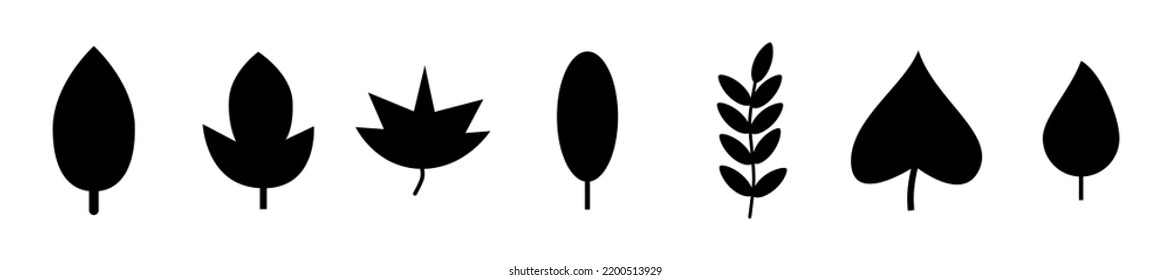 Juego de follaje otoñal. Silhouettes. Vector