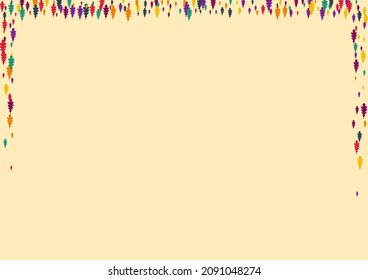 Herbstblätter, Vektorhintergrund in Beige. Orange Confetti Fall Set. Herbarium Leaf Card. Red Leaf Design.