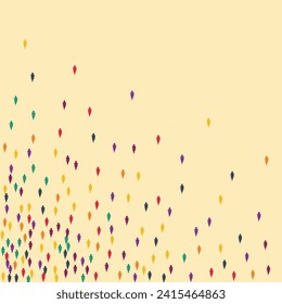 Autumn Foliage Vector Beige Background. Bright Confetti Isolated Backdrop. Botanical Leaf Pattern. Colorful Foliage Texture.