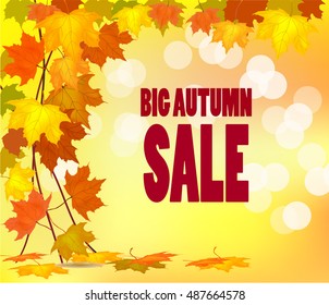 autumn foliage vector sale banner