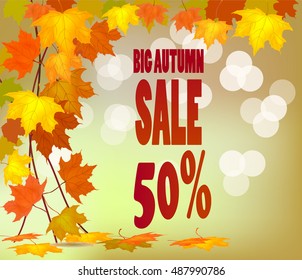 autumn foliage vector sale banner