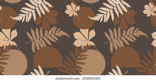 Autumn foliage vector seamless botanical pattern
