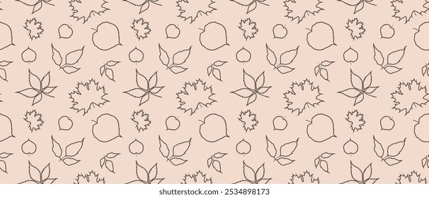 Autumn foliage vector seamless pattern. Design for children's textiles or wrapping paper.