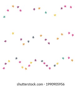 Fondo blanco del vector de follaje otoñal. Tarjeta caótica de Confetti brillante. Juego de hojas de póster. Diseño de Confetti Verde.