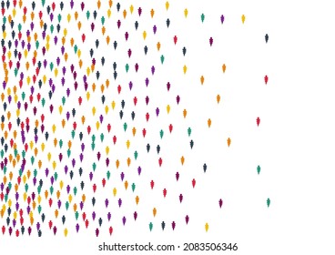 Autumn Foliage Vector White Background. Orange Confetti Natural Design. Chaotic Leaf Texture. Yellow Foliage Pattern.