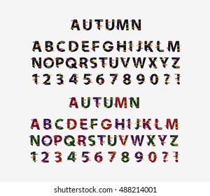 Autumn Font , vector illustration