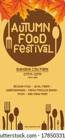Autumn food festival banner story template. Autumn background for events publication. Autumn season social media promotion