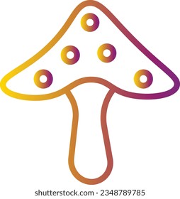 Autumn Food Mushroom Gradient Line Icon