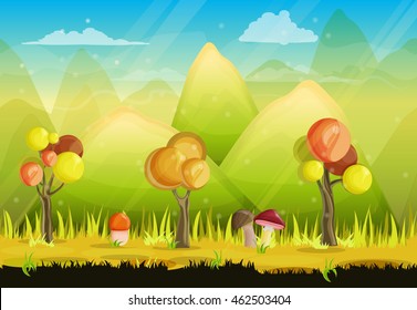 autumn forest  background  game vector