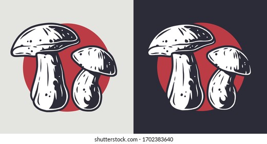 Autumn forest boletus mushroom picking vegetarian menu
