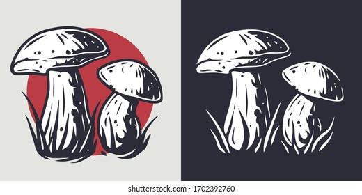 Autumn forest boletus mushroom picking vegetarian menu