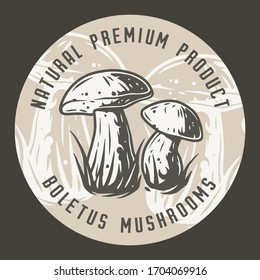 Autumn forest boletus mushroom picking vegetarian menu