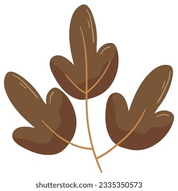 Autumn forest brown leaf illustration