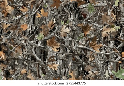 Autumn Forest Camo Pattern – Seamless Nature Background for Outdoor Use
