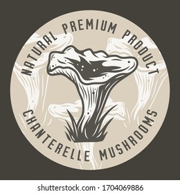 Autumn forest chanterelle mushroom picking, vegetarian menu