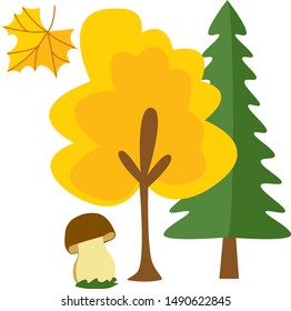 autumn forest collection vector graphic