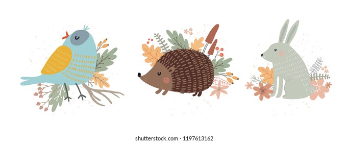 Autumn forest hand drawn print