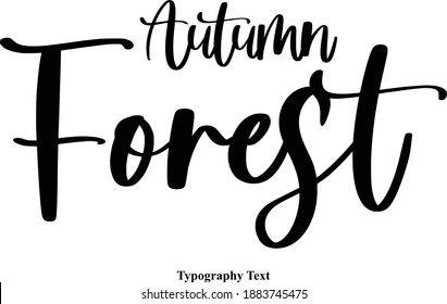 Autumn Forest Handwritten Typeface Calligraphy Text Phrase