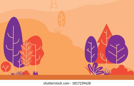 Herbstwaldblätter fallen flach. Geeignet für Hintergrundbanner, Poster oder Flyer