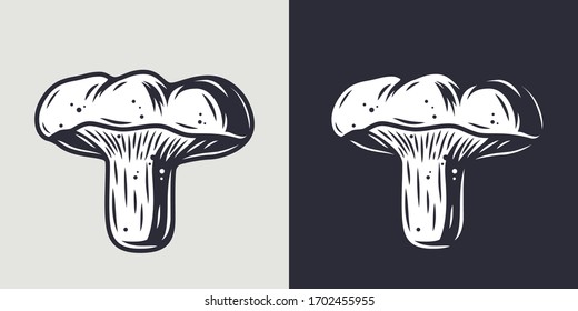Autumn forest milk agaric mushroom picking, vegetarian menu