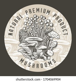 Autumn forest mushroom picking, vegetarian menu set