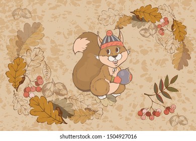 Autumn forest on the eve of Christmas