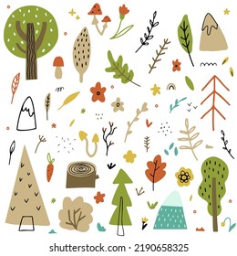Autumn forest pattern, pastel colors