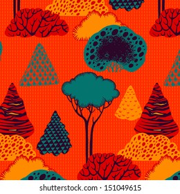 Autumn forest seamless pattern