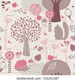 autumn forest seamless pattern