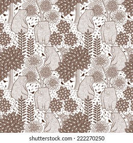Autumn forest seamless pattern