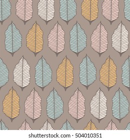 Autumn forest seamless pattern. Hand drawing.