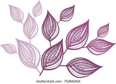 Autumn forest textile print. Vector illustration.