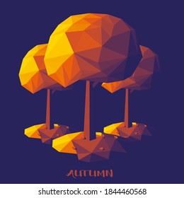 autumn forest vector image low poly