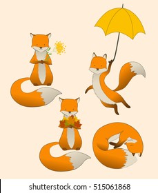 Autumn fox, vector