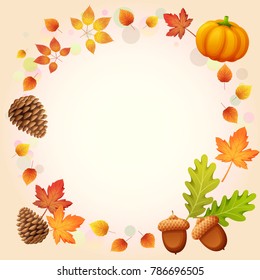 Autumn frame background, vector illustration
