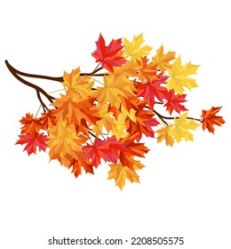 Autumn  Frame With Blowing Maple Leaves  Over White Background. Elegant Design. Vector Illustration.